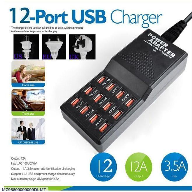12 Ports Fast Charging Adapter – 12AMP