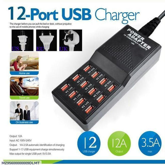 12 Ports Fast Charging Adapter – 12AMP