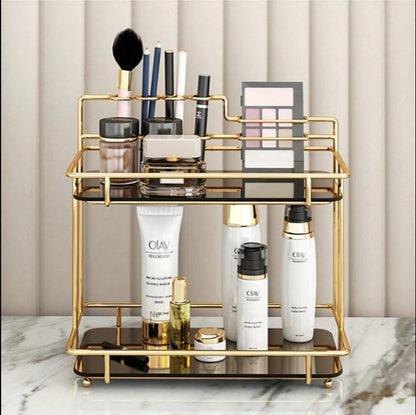 Stylish Metal Makeup Organizer - Ultimate Storage Solution for Organized Makeup