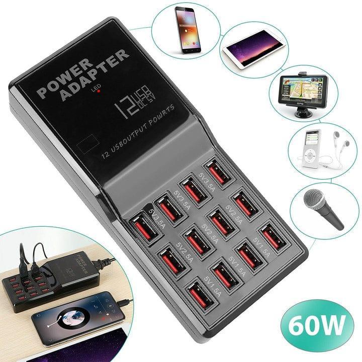 12 Ports Fast Charging Adapter – 12AMP