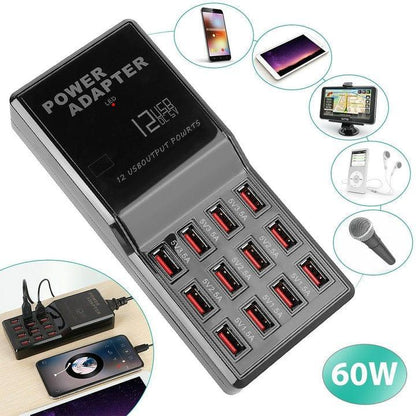 12 Ports Fast Charging Adapter – 12AMP